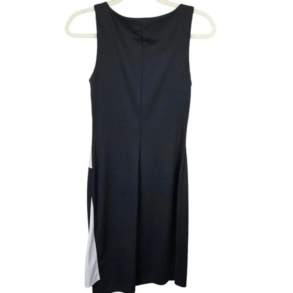 Express Black Cream Asymmetrical Color‎ Block Sleeveless Sheath Dress Size 6 - Picture 6 of 10